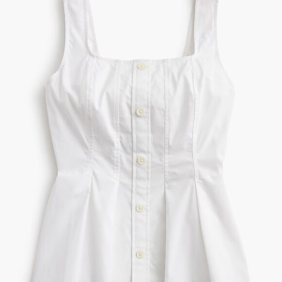 J. Crew Sleeveless button-up peplum top Size 8 White Color - Picture 1 of 5